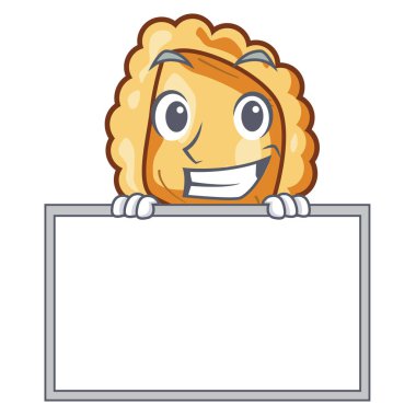 Tahta ravioli ile sırıtarak karikatür plaka servis edilir