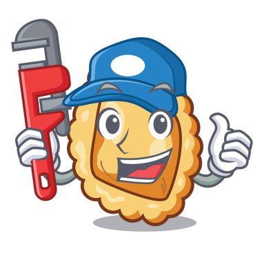 Bir maskot masada Tesisatçı ravioli