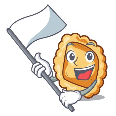 Bir maskot masada bayrak ravioli ile