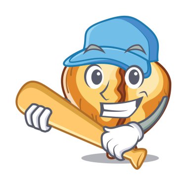 Beyzbol tortellini maskot ile izole oynamak