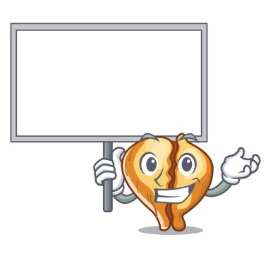 Maskot ile izole kurulu tortellini getir