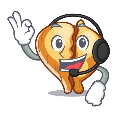 Bir karakter kase kulaklık tortellini ile