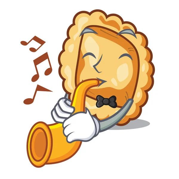 Trompet ravioli ile karakter izole — Stok Vektör