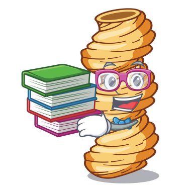 Bir karikatür kase kitap cellentani makarna ile Öğrenci