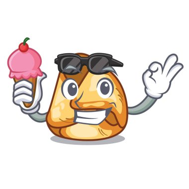 Dondurma fusi istriani karakteri ile izole ile