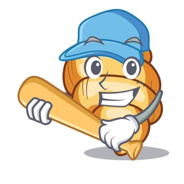 Karakter izole beyzbol gnocchi makarna oynamak