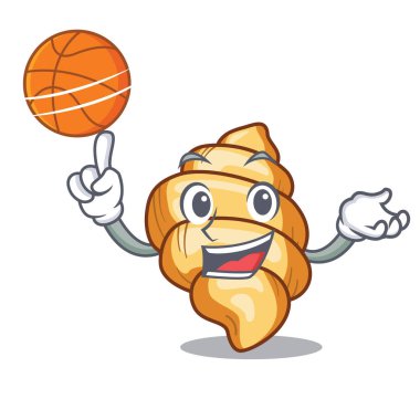 Basketbol gnocchi makarna karakteri izole ile