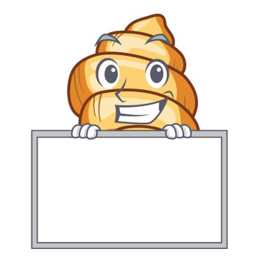 Karakter izole kurulu gnocchi makarna ile grinning