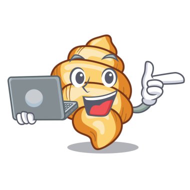 Karakter izole dizüstü gnocchi makarna ile