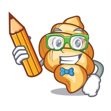 Ahşap karikatür tablo üzerinde Öğrenci gnocchi makarna