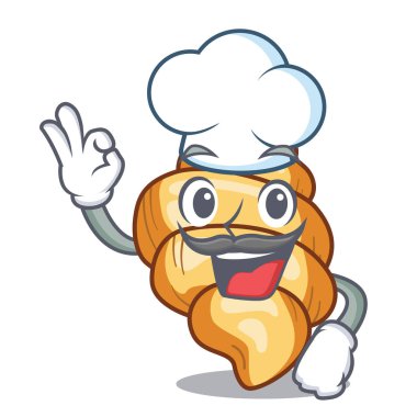 Ahşap karikatür masa üzerinde Şef gnocchi makarna