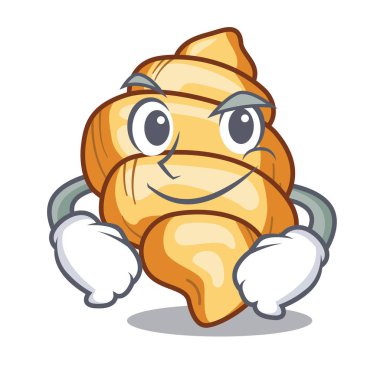 Ahşap karikatür masa üzerinde sırıtan gnocchi makarna