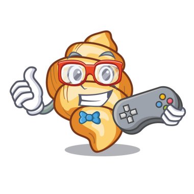 Oyun makarna gnocchi maskot tavada pişmiş