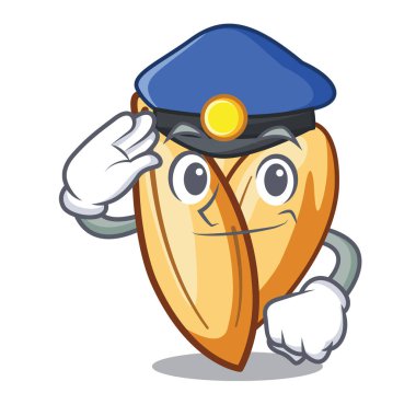 Polis orzo makarna karikatür ile izole