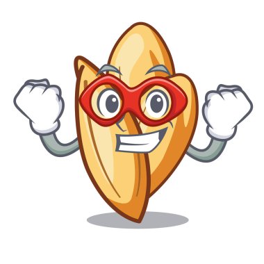 Süper kahraman orzo makarna maskot plaka yerleştirilir