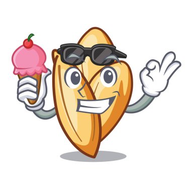 Dondurma orzo makarna maskot plaka üzerine yerleştirilir ile