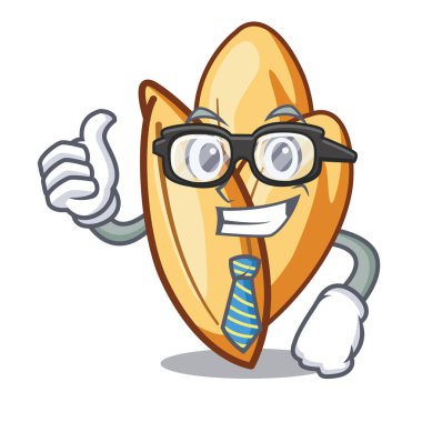 İşadamı orzo makarna maskot plaka sıyrık yerleştirilir