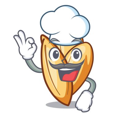 Şef orzo makarna maskot plaka üzerine yerleştirilir