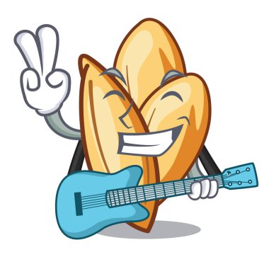 Bir maskot kase gitar orzo yapıştırmak ile