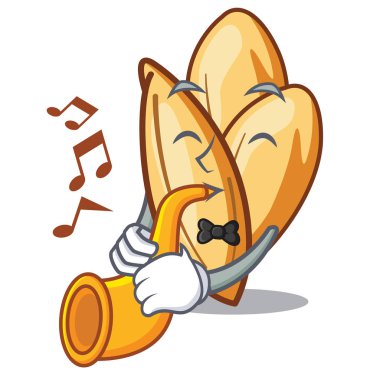 Bir maskot kase trompet orzo yapıştırmak ile