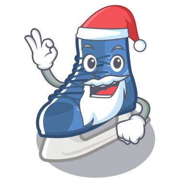 Bir karikatür sandalyede Santa buz paten