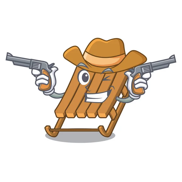 Cowboy ijs slee in de mascotte vorm — Stockvector