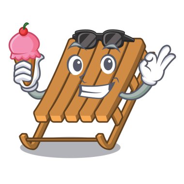 Bir karikatür üzerinde dondurma dondurma kızak ile