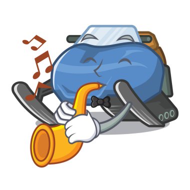 Bir karikatür izole trompet kar mobil ile