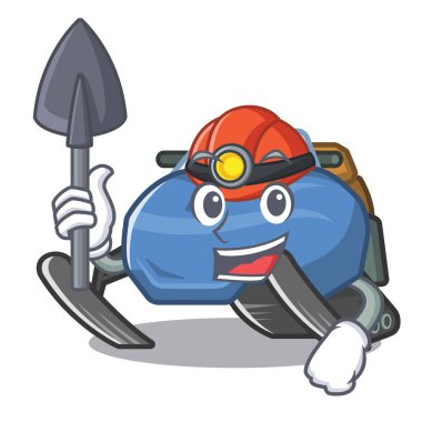 Miner kar mobil bir karikatür izole