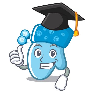 Mezuniyet kış eldiven maskotu izole