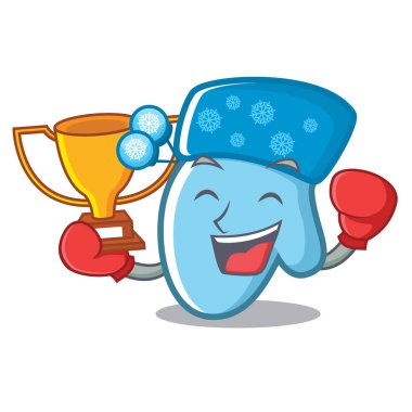 Karikatür şeklinde Boks kazanan kış eldiven