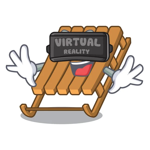 Virtual realidade brinquedo gelo trenó em forma de desenho animado — Vetor de Stock