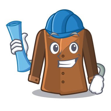 Mimar ceket maskot ile izole