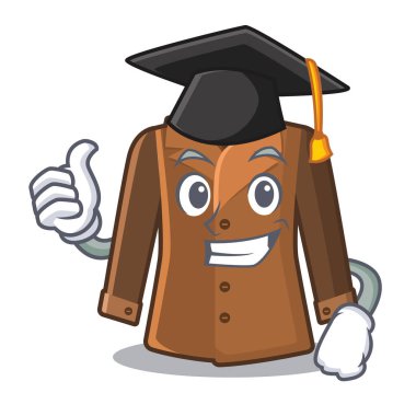 Mezuniyet kat maskot ile izole