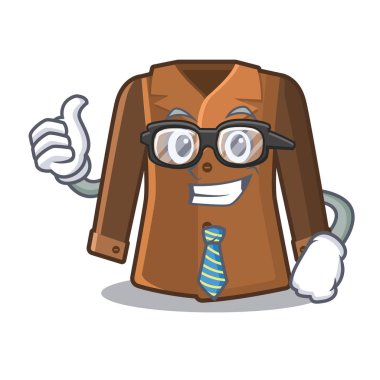 İşadamı paltosu maskotla izole