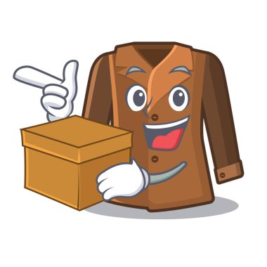 Maskot ile izole kutu ceket ile