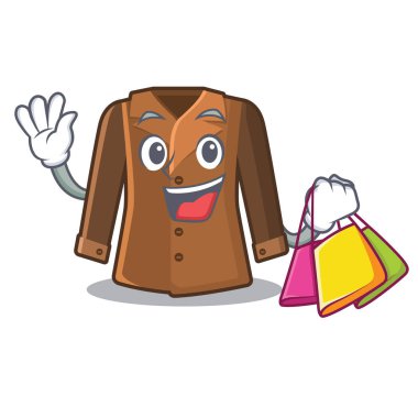 Maskot ile izole alışveriş ceket