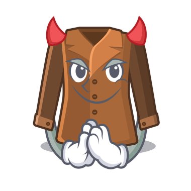 Şeytan karikatür ceket bir dolapta tutulan