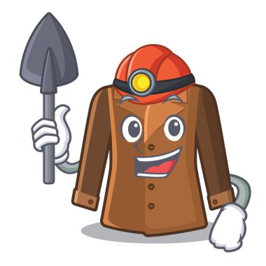 Madenci karikatür ceket bir dolapta tutulan