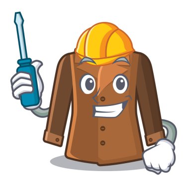 Karikatür kapısının arkasına otomotiv paltosu asıldı