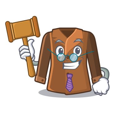 Yargıç ceket karikatür kapısının arkasında asılı