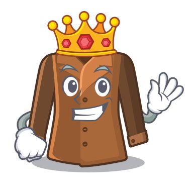 Kral ceket karikatür kapısının arkasında asılı