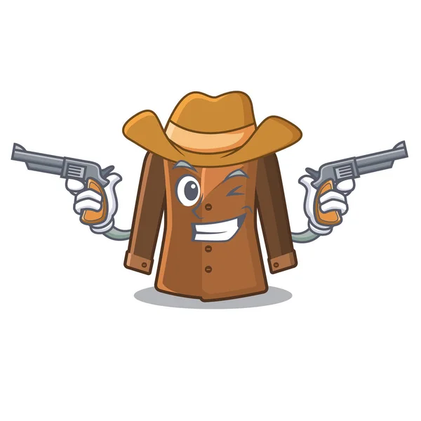 Cowboy coat in the a character shape — Stock Vector