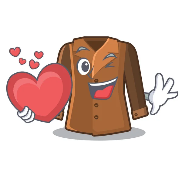 Με καρδιά καρτούν παλτό διατηρούνται σε μια ντουλάπα — Διανυσματικό Αρχείο