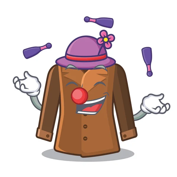 Manteau de jonglerie accroché derrière la porte du dessin animé — Image vectorielle