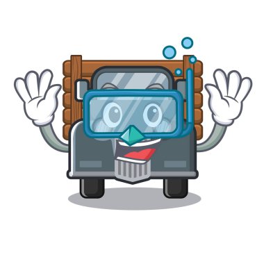 Masa karikatür üzerinde Dalış eski oyuncak kamyon