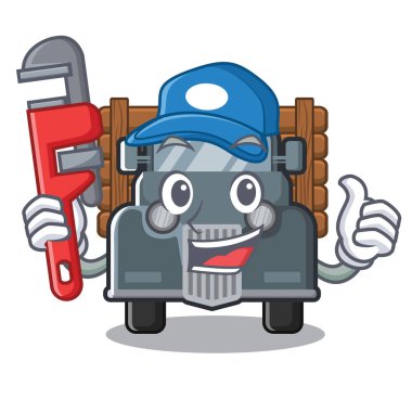 Karakter sandalyede Tesisatçı minyatür eski kamyon