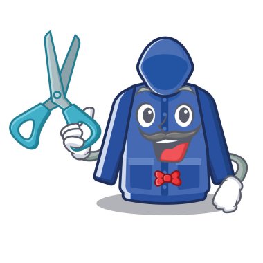 Berber yağmurluk karikatür dolaba asılır