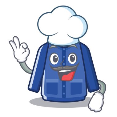 Şef yağmurluk maskot ile izole