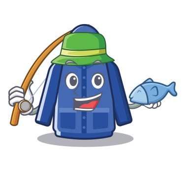 Bir karikatür şeklinde Balıkçılık yağmurluk